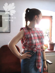 Gloria Weltmode Wickelbluse Karo