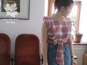 Gloria Weltmode Wickelbluse Karo