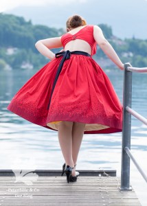 Beyer Mode 6 1961, Vintage Kleid nähen, Rot, 50s, zweiteilig, Rückenauschnitt, Siebdruck Rock