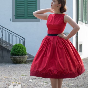 Beyer Mode 6 1961, Vintage Kleid nähen, Rot, 50s, zweiteilig, Rückenauschnitt