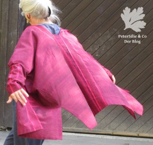 Handloom mit Bordüre Jacke für Karlotta Pink