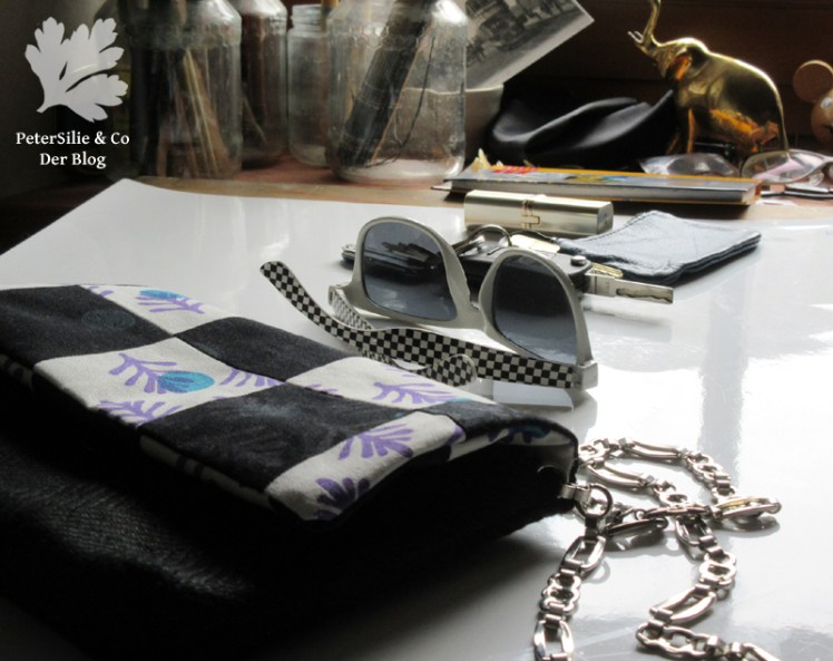 Tasche Patchwork Leinen Siebdruck