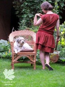 20er Jahre Vintage Kleid nähen Schemaschnitt Handdloom Karlotta Pink