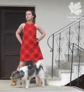 Pramo 5/1968 A-Linien Kleid, 60s dress, Vintage nähen blog, Shweshwe Stoff von Karlotta Pink