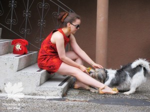 Pramo 5/1968 A-Linien Kleid, 60s dress, Vintage nähen blog, Shweshwe Stoff von Karlotta Pink