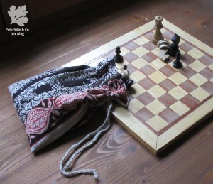 Beutel Baumwolle Indischer Blockprint Karlotta Pink