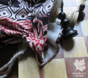 Beutel Baumwolle Indischer Blockprint Karlotta Pink