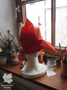 die fertig gefaltete Maske