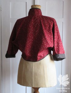 Wendebluse Burda International Frühjahr 1984 Japanischer beidseitig bedruckter Baumwollstoff Karlotta Pink