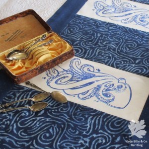 Tischläufer Siebdruck Blockprint Karlotta Pink Patchwork