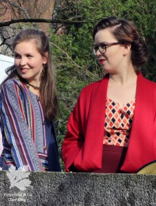 Jacke Simplicity Marlenehose Vintagebluse Stoff karlotta Pink