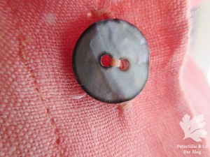 Leinen apricot Karlotta Pink Perlmuttknopf