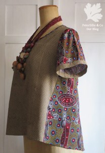 Bluse Karlotta Pink / indischer Baumwolldruck / Aboriginestoff/ Schnitt Simplicity 3/16 Mod 27