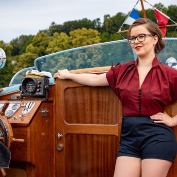 Burda Vintage Bluse Nähen Blog Karlotta Pink Handloom 2/1954