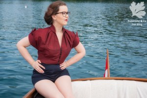 Burda Vintage Bluse Nähen Blog Karlotta Pink Handloom 2/1954