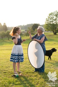 Streifen Siebdruck Faltenrock Fotoshooting