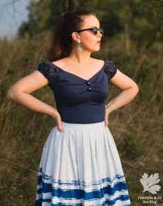 Streifen Siebdruck Faltenrock