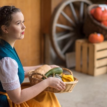 Dirndl hochgeschlossen selber nähen Blog Anleitung Karlotta Pink