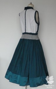 Dirndl Nähen Karlotta Pink hochgeschlossen Blau Jacquard Midi Blog Nähblogger