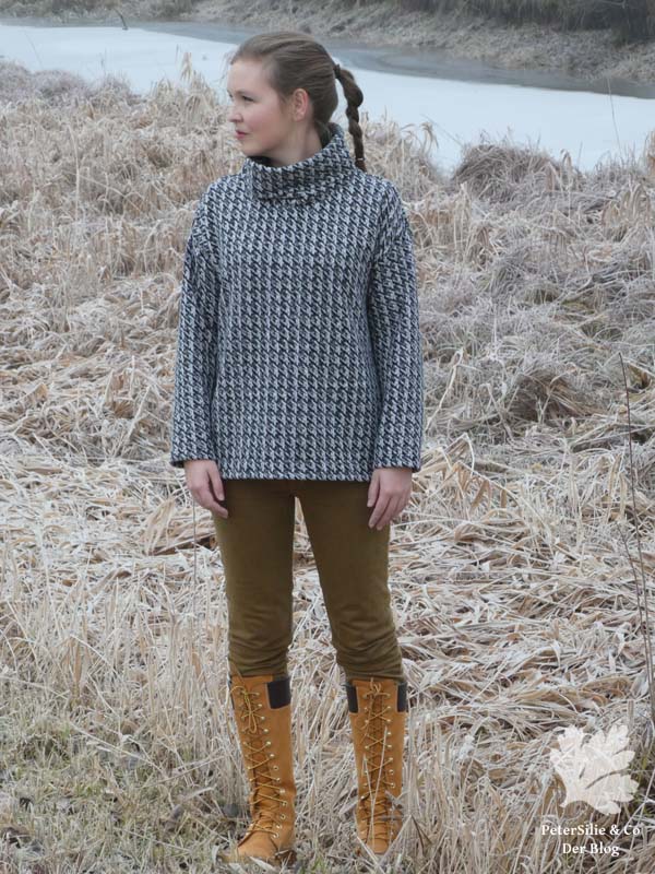 Rollkragenpullover Rolli Pullover Pulli Karlotta Wundersame Dinge Hahnentritt nähen