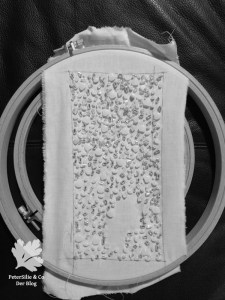 Nadelbrief weiss Schnee sticken Nählob Stickblog Perlen