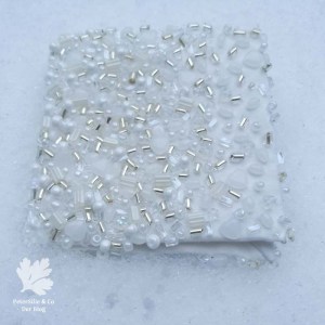 Nadelbrief weiss Schnee sticken Nähblog Stickblog Perlen