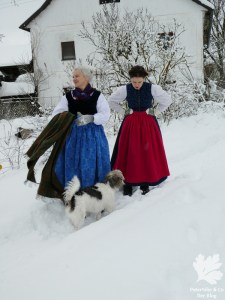 hochgeschlossen blaudruck lang Dirndl nähkurs mei Dirndl Nähmaschine München selber nähen Blog Erfahrungen