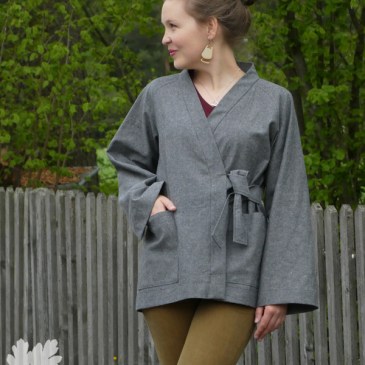Kimono Jacket The Assembly Line grau grey Linen Leinen Jacke