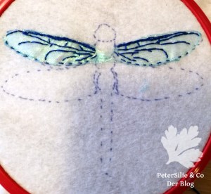 Libelle Hangestickt Stickerei Organza Perlen Filz Tutorial