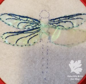 Libelle Hangestickt Stickerei Organza Perlen Filz Tutorial