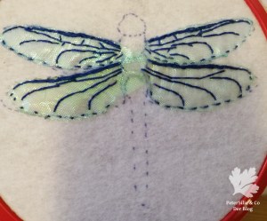 Libelle Hangestickt Stickerei Organza Perlen Filz Tutorial