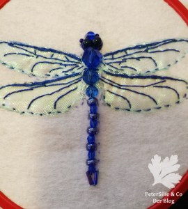 Libelle Hangestickt Stickerei Organza Perlen Filz Tutorial