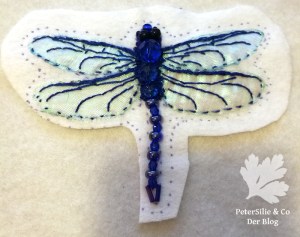 Libelle Hangestickt Stickerei Organza Perlen Filz Tutorial