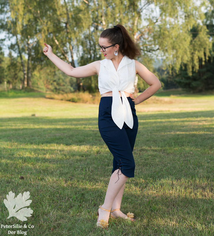 Spitzenbluse caprihose124