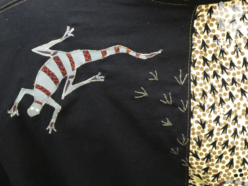 goanna and snake aborigineprint karlotta pink stiebner detail2
