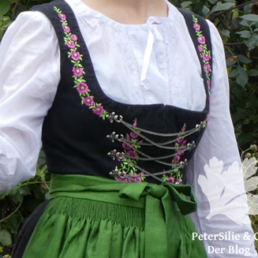 Stickerei Dirndl Schwarzes Leinen Pink Second Hand Anpassen Nähen Blog co Branda