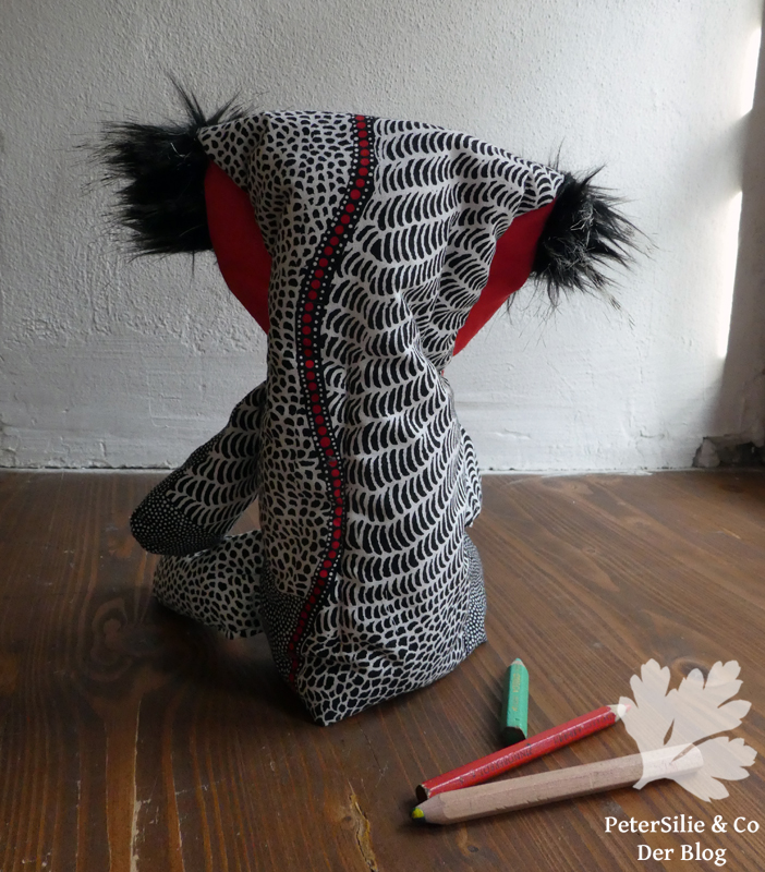 Flötentasche Aborigine Stoff Karlotta Pink ückenansicht