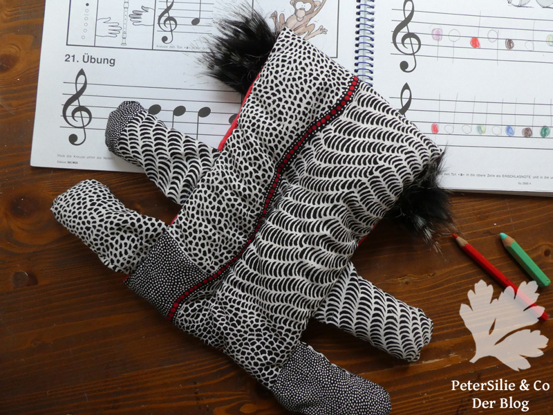 Flötentasche Aborigine Stoff Karlotta Pink Rückseite