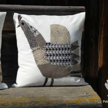 Huhn Applikation indischer Blockprint Karlotta Pink Collagen Clare Youngs Hauptverlag