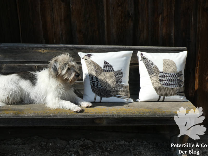 Huhn Applikation indischer Blockprint Karlotta Pink Collagen Clare Youngs Hauptverlag