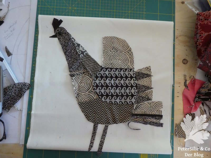 Huhn Applikation indischer Blockprint Karlotta Pink Collagen Clare Youngs Hauptverlag