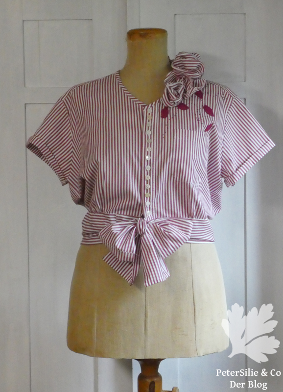 gestreiftes Rosenhemd upcycling