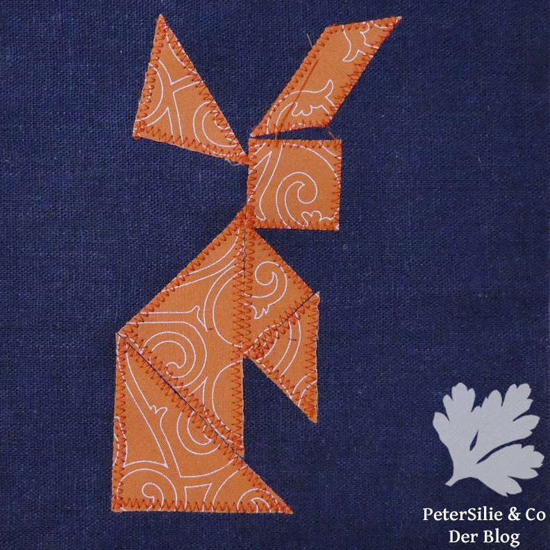 Tangram Applikation Stoff hase