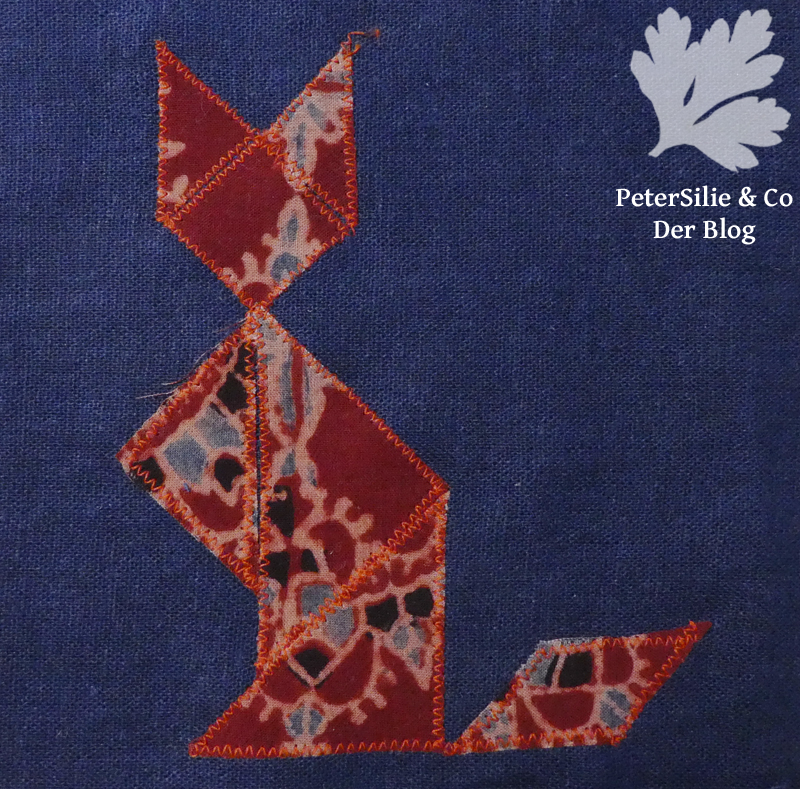 Tangram Applikation Stoff katze