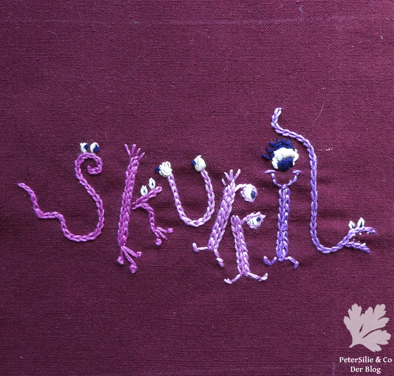 stickerei Schrift