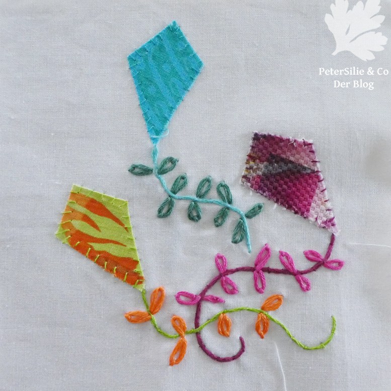 Applikation mit Stickerei Drachen