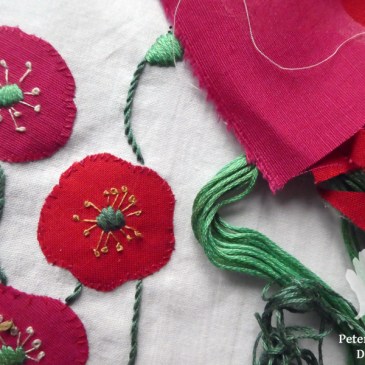 Mohn Stickerei Applikation