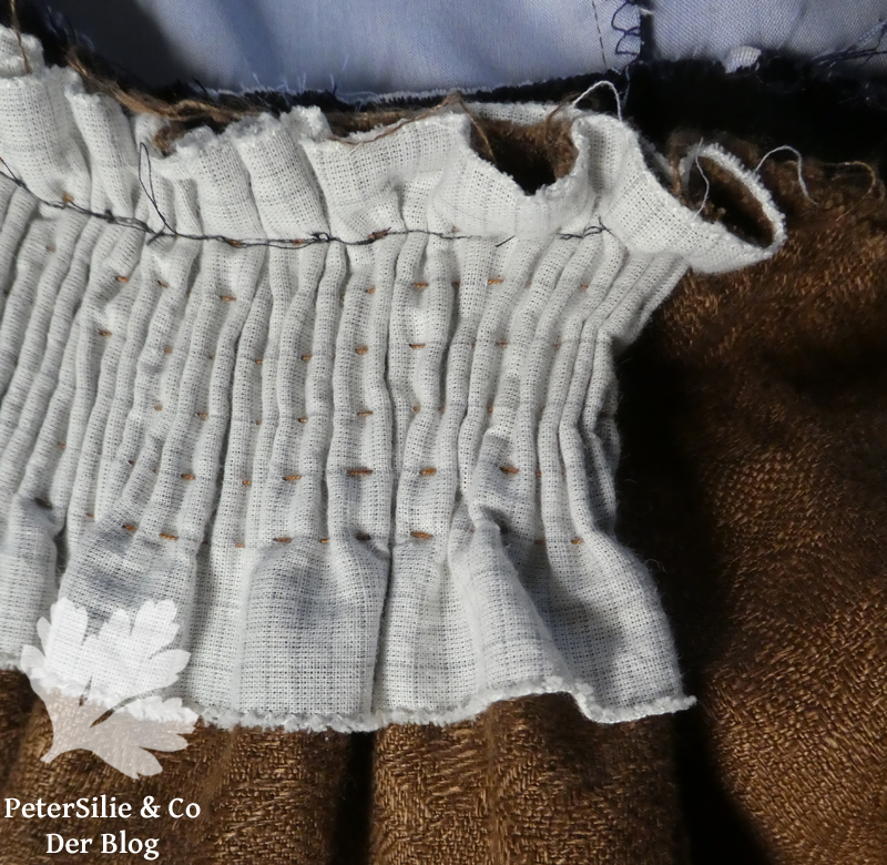 Hansel oder Stiftelband ende innen in falte