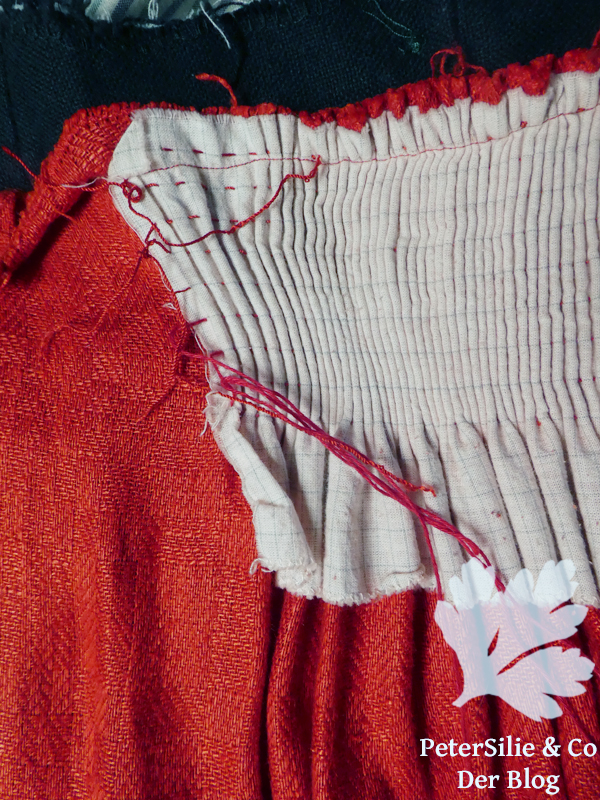 Hansel oder Stiftelband ende innen in falte