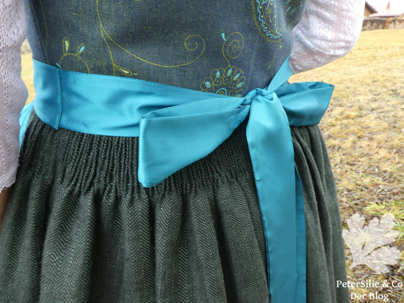 Dirndl Leinen jeans gestiftelter rock Masche